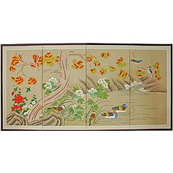 (^.^)/  'Forever Forest' Silk Painted Room Divider (China)
