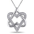 Miadora 10k White Gold 1/4ct TDW Diamond Heart Necklace and Gift Box