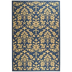 Cheap Safavieh Indoor/ Outdoor Seaview Natural/ Blue Rug (6'7 x 9'6)