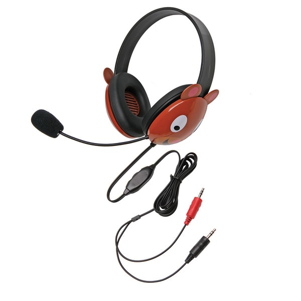 Califone Kids Stereo Pc Headp Over Head Bear Design Via Ergoguys