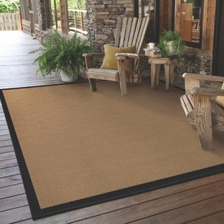 Hot Deal Laguna Beige/ Black Polypropylene Rug (5'3 x 7'6)