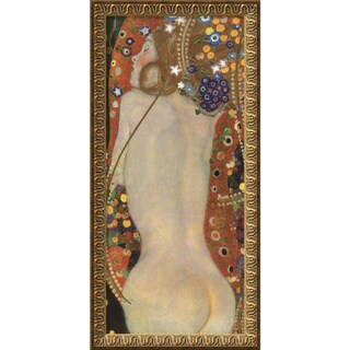 Gustav Klimt 'Sea Serpents IV' Gold Foil Framed Art Print