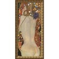 Gustav Klimt 'Sea Serpents IV' Gold Foil Framed Art Print