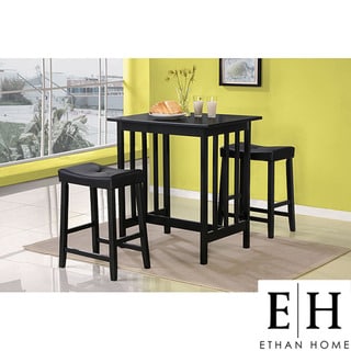 Kitchenette Sets on Ethan Home Nova 3 Piece Counter Height Black Kitchenette Set Compare