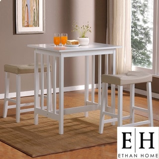 ETHAN HOME Nova White 3-piece Kitchen Counter Height Dining Set
