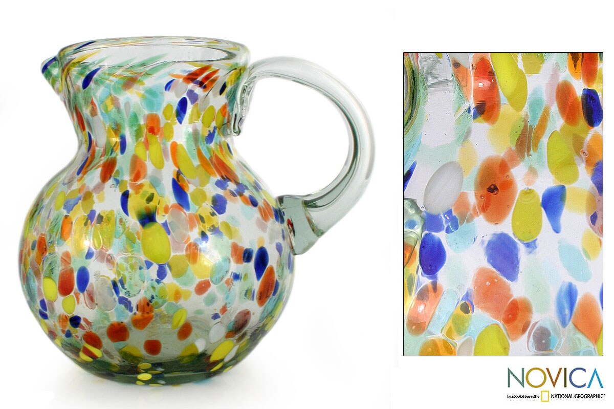 Blown Glass 'Confetti ' Pitcher (Mexico) Overstock™ Shopping Great