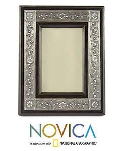 Buy  Nickel and Wood 'Serpentine' Picture Frame (Thailand)