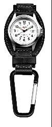 Dakota Men's Black Leather Hanger Carabiner Watch