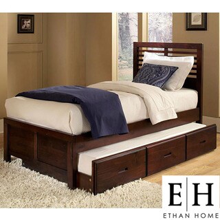 ETHAN HOME Ferris Cherry Full-size Platform Bed with Trundle