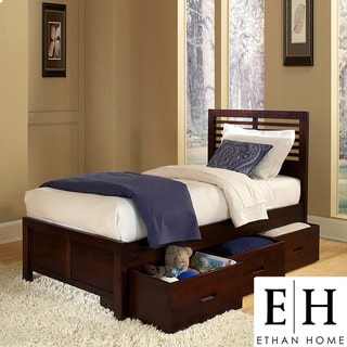 ETHAN HOME Ferris Cherry Full-size Platform Storage Bed