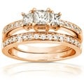 14k Gold 5/8ct TDW Princess Diamond Bridal Set