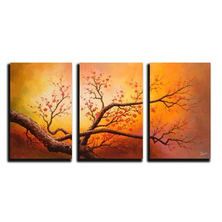 Hand-painted Oil on Gallery-wrapped Canvas Art (Set of 3)