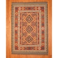 Indo Kilim Burgundy/ Ivory Rug (5'7 x 7'9)