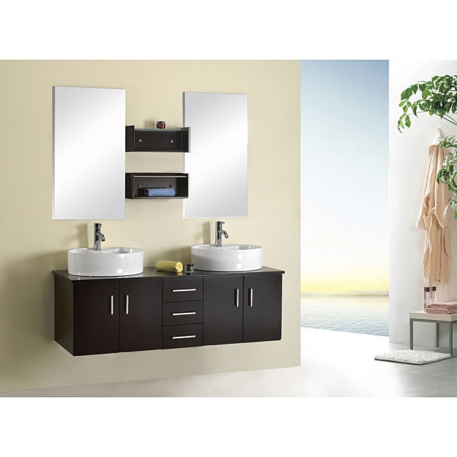 Virtu USA Enya 60inch Double Sink Bathroom Vanity Set  12100606 