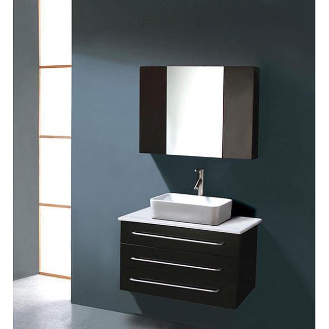 Vanities Malta 36inch Single Sink Wall Mounted Bathroom Vanity Set 