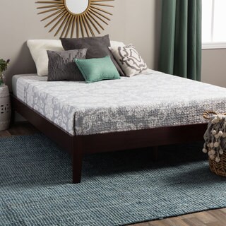 Low Price Solid-Wood Tapered-Leg Queen-Size Platform Bed