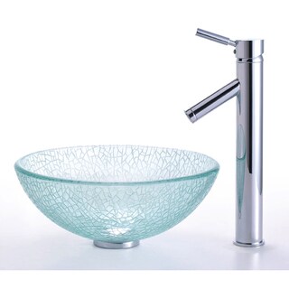 Kraus Broken Glass Sink and Sheven Bathroom Faucet