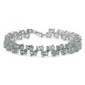 Sterling Silver Oval-cut Blue Topaz Link Bracelet