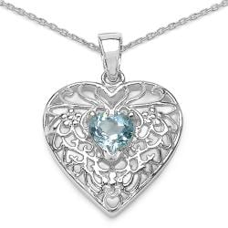 Malaika Sterling Silver Sky Blue Topaz Necklace
