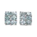 Sterling Silver Oval-cut Blue Topaz Cluster Earrings