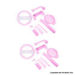8 in 1 Sports Pack Compatible with Motion Plus Pink for Nintendo Wii- 2 Pack