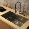 Vigo Undermount Stainless Steel Kitchen Sink, Chrome Faucet and Dispenser