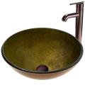 Vigo Atlantis Glass Vessel Sink and Faucet Set