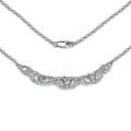 Malaika Sterling Silver Blue Topaz and Tanzanite Necklace