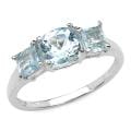 Sterling Silver Blue Topaz 3-stone Ring