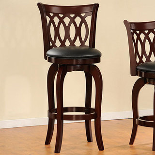 ETHAN HOME Verona Cherry Scroll-back Swivel 29-inch Barstool
