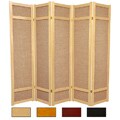 Wood and Jute 6-foot 5-panel Room Divider (China)