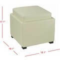 Safavieh Bobbi Tray Off-white Bicast Leather Storage Ottoman
