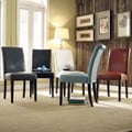 ETHAN HOME Dorian Black Faux Leather Upholstered Dining Chair (Set of 2)