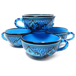 Set of 4 Sabrine Design 5-inch Latte/ Soup Mugs (Tunisia)