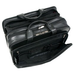 McKlein Walton Leather Double Compartment 17-inch Laptop Briefcase