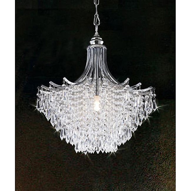 Silver Crystal Chandelier Ceiling Light Fixture Antique Lighting Iron