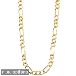 Sterling Essentials 14K Gold over Silver 6mm Figaro Chain (20-24 inches)