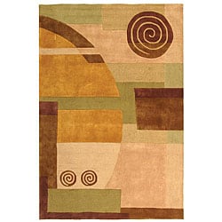 (^ ^)// Handmade Rodeo Drive Soho Beige New Zealand Wool Rug (9'6 x 13'6)