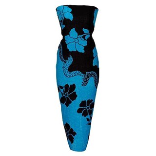 Turquoise/ Black Hibiscus Sarong (Indonesia)