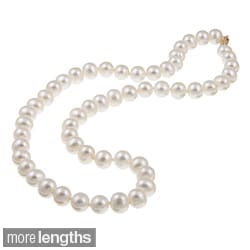 DaVonna 14k 7.5-8mm White Freshwater Cultured Pearl Strand Necklace (16-36 inches)