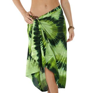 Women's Tie-dye Green Sarong (Indonesia)-Image