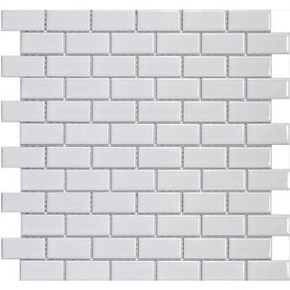 See Reviews SomerTile 11.75x11.75-in Victorian Subway 1x2-in White Porcelain Mosaic Tile (Pack of 10)