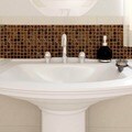 SomerTile 12x12-in Cuivre 1-in Brown Gold Translucent Glass Mosaic Tile (Case of 13)
