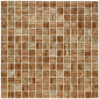 SomerTile 12x12 in Cuivre 1 in Tan Gold Translucent Glass