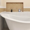 SomerTile 12x12-in Cuivre 1-in Tan Gold Translucent Glass Mosaic Tile (Case of 13)