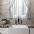 SomerTile 12x12-in Cuivre 1-in Bronze White Translucent Glass Mosaic Tile (Case of 13)