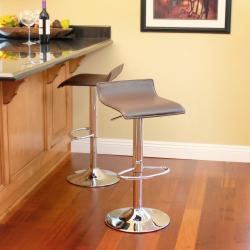 Klein Brown Leather Bar Stools (Set of 2)