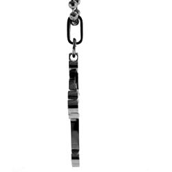 Black and Blue Jewelry Stainless Steel Diamond Accent Celtic Cross Necklace