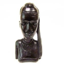 Ebony Wood Hand-carved Woman Bust (Tanzania)