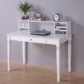 White Wood Computer Desk with Hutch